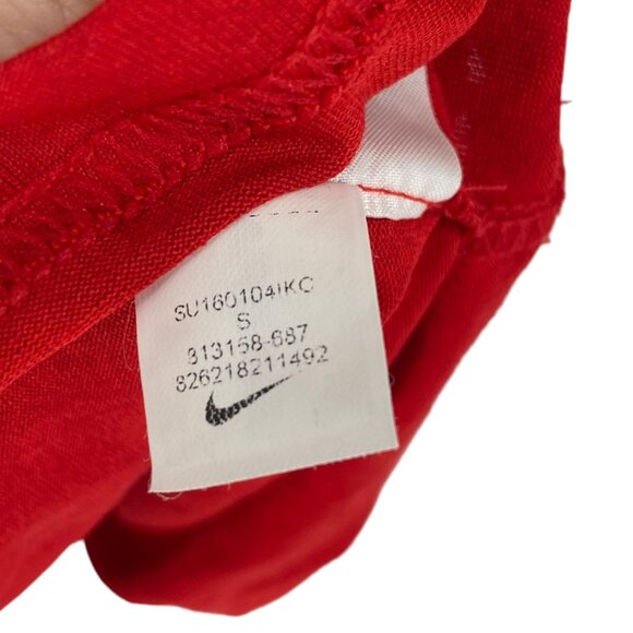NWT Nike Mens S Red Athletic Cut Dri-Fit Futura Shirt Long Sleeve Swoosh Logo - Picture 8 of 12